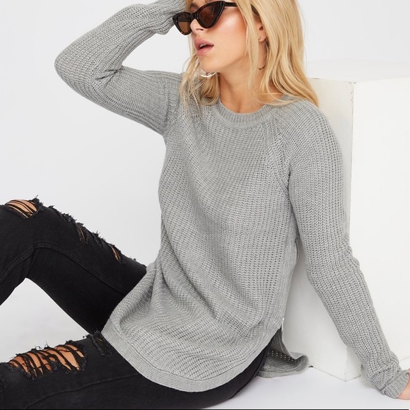 Charlotte Russe Sweaters - Grey Circle ahem Sweater